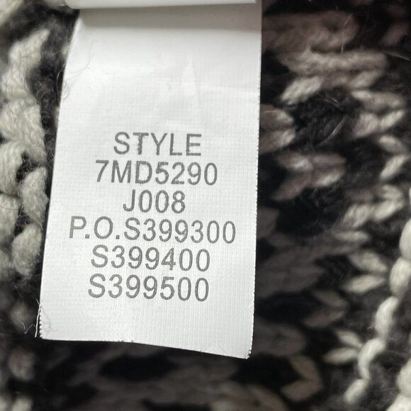 Lucky Brand Zip-Front Shawl Collar Bear Cardigan Aztec Print Sz Medium - Picture 7 of 9